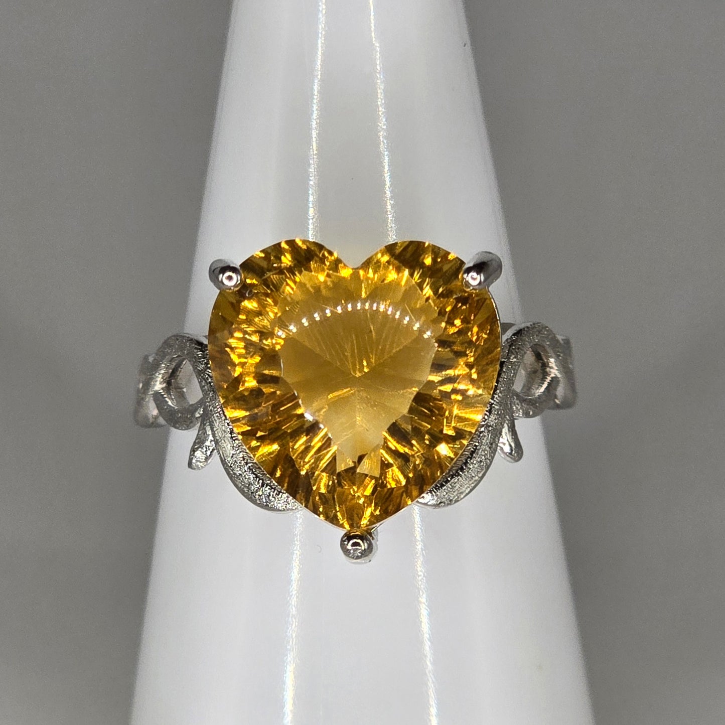Golden Flame Brazil Citrine Adjustable Ring